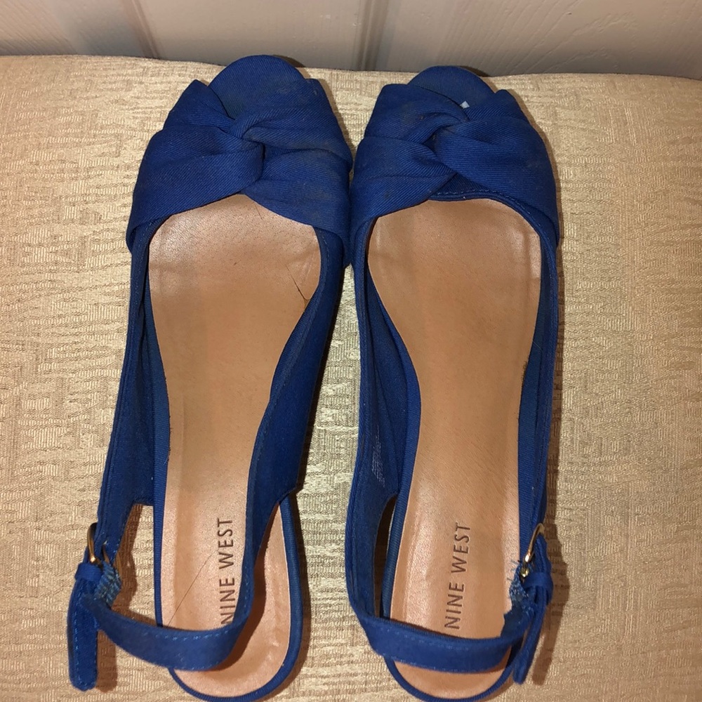 Nine West Wedge Navy Blue Heels